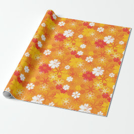 Cute Colorful Daisy Illustration Floral Pattern Cadeaupapier
