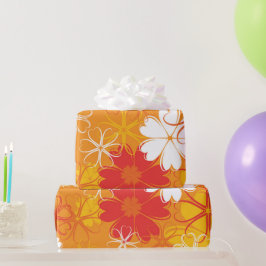 Cute Colorful Daisy Illustration Floral Pattern Cadeaupapier