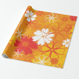 Cute Colorful Daisy Illustration Floral Pattern Cadeaupapier