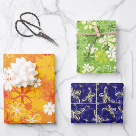 Cute Colorful Daisy Illustration Floral Pattern Inpakpapier Vel