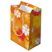 Cute Colorful Daisy Illustration Floral Pattern Medium Cadeauzakje (Voorkant Gekanteld)