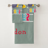 Cute Colorful Dinosaur Bad Handdoek (Insitu)