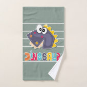 Cute Colorful Dinosaur Bad Handdoek (Handdoek)