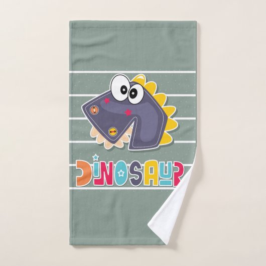 Cute Colorful Dinosaur Bad Handdoek (Handdoek)