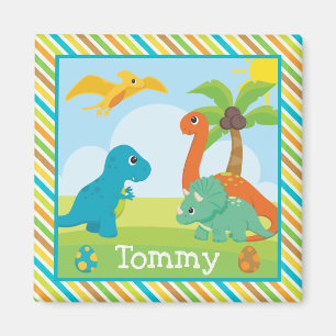 Cute Colorful Dinosaur Friends Kinder Magneet