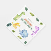 Cute Colorful Dinosaur Kids Birthday Party Servet (Hoek)