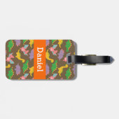 Cute Colorful Dinosaur Pattern for Kids Bagagelabel (Achterkant horizontaal)