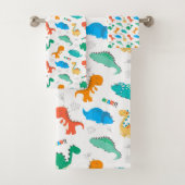 Cute Colorful Dinosaurs Illustrated Pattern Bad Handdoek (Insitu)