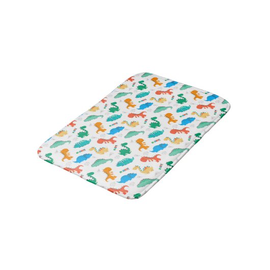 Cute Colorful Dinosaurs Illustrated Pattern Badmat (Gekanteld)