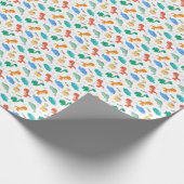 Cute Colorful Dinosaurs Illustrated Pattern Cadeaupapier (Hoek)