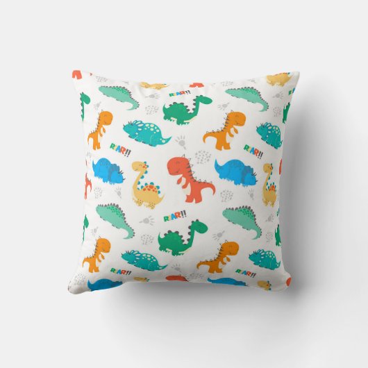 Cute Colorful Dinosaurs Illustrated Pattern Kussen (Achterkant)