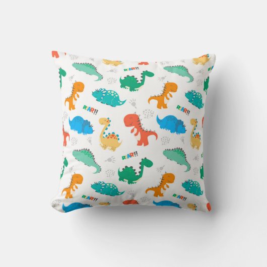 Cute Colorful Dinosaurs Illustrated Pattern Kussen (Voorkant)