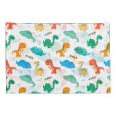 Cute Colorful Dinosaurs Illustrated Pattern Kussensloop (Achterkant-Rechts)