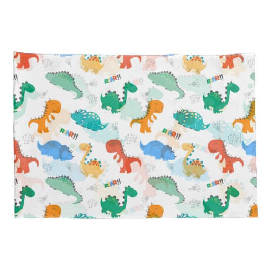 Cute Colorful Dinosaurs Illustrated Pattern Kussensloop (Achterkant-Rechts)