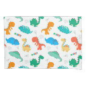 Cute Colorful Dinosaurs Illustrated Pattern Kussensloop (Voorkant-Links)