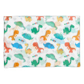 Cute Colorful Dinosaurs Illustrated Pattern Kussensloop (Voorkant-Rechts)