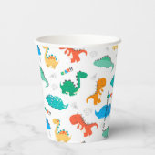 Cute Colorful Dinosaurs Illustrated Pattern Papieren Bekers (Achterkant)