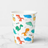 Cute Colorful Dinosaurs Illustrated Pattern Papieren Bekers (Links)