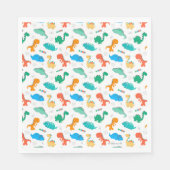 Cute Colorful Dinosaurs Illustrated Pattern Servet (Voorkant)