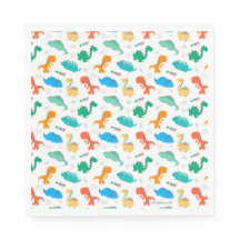 Cute Colorful Dinosaurs Illustrated Pattern