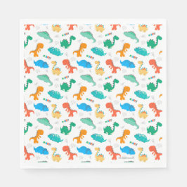 Cute Colorful Dinosaurs Illustrated Pattern Servet