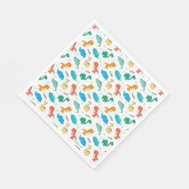 Cute Colorful Dinosaurs Illustrated Pattern Servet