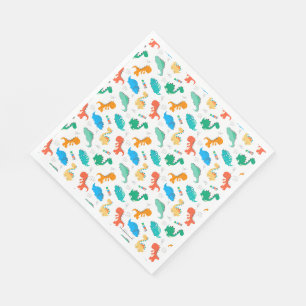 Cute Colorful Dinosaurs Illustrated Pattern Servet