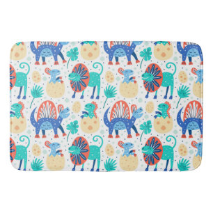 Cute colorful dinosaurus patroon badmat
