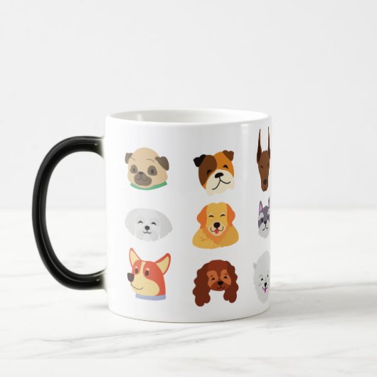 Cute Colorful Dog Breeds Pattern Coffee Mug Magische Mok (Links)