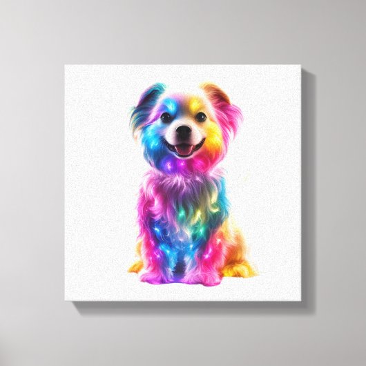 Cute Colorful Dog Canvas Afdruk (Voorkant)
