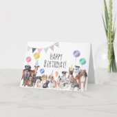Cute Colorful Dog Happy Birthday Kaart (Voorkant)
