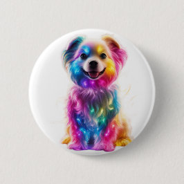 Cute Colorful Dog Ronde Button 5,7 Cm