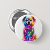 Cute Colorful Dog Ronde Button 5,7 Cm (Voorkant /achterkant)