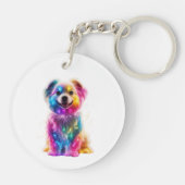 Cute Colorful Dog Sleutelhanger (Achterkant)