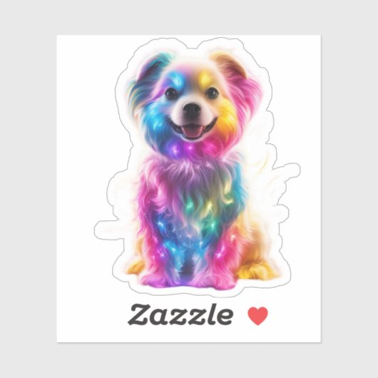 Cute Colorful Dog Sticker (Vel)