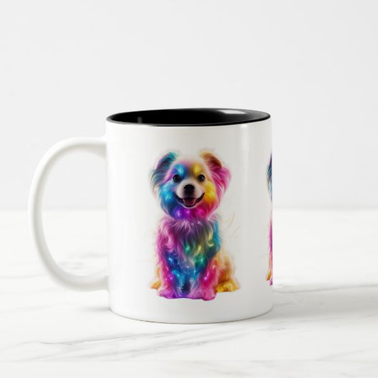 Cute Colorful Dog Tweekleurige Koffiemok (Links)
