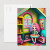 Cute Colorful Doll in een Dollhouse Briefkaart (Voorkant / Achterkant)