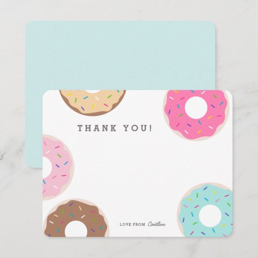 Cute Colorful Donut Bedankt kaarten (Voorkant / Achterkant)