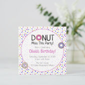 Cute Colorful Donut Miss This Party Sprinkles Kaart (Staand voorkant)
