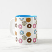 Cute Colorful Donuts Tweekleurige Koffiemok (Voorkant links)