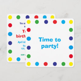 Cute & Colorful Dots Kids Birthday Party Kaart