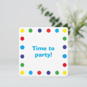Cute & Colorful Dots Kids Birthday Party Kaart (Staand voorkant)