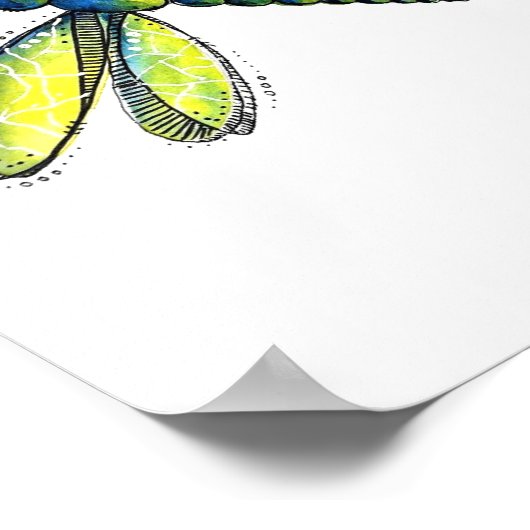 Cute Colorful Dragonfly Poster (Hoek)