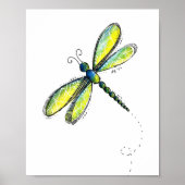 Cute Colorful Dragonfly Poster (Voorkant)
