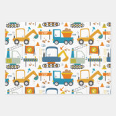 Cute Colorful Dumper Truck Digger Patroon Inpakpapier Vel (Voorkant)