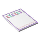 Cute Colorful East Bunny Personalized Notitieblok (Schuin)