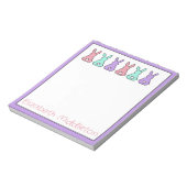 Cute Colorful East Bunny Personalized Notitieblok (Linkerzijde)