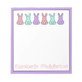 Cute Colorful East Bunny Personalized Notitieblok (Voorkant)