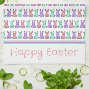 Cute Colorful East Bunny Personalized Theedoek