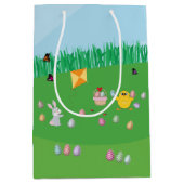 Cute & Colorful Easter Egg Hunt Bunny Chick Medium Cadeauzakje (Voorkant)